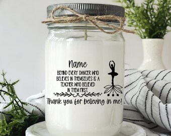 Dance Teacher Gift Candle Personalized Recital Gift for Dance Dancer Gift Ballet Teacher Dance Instructor