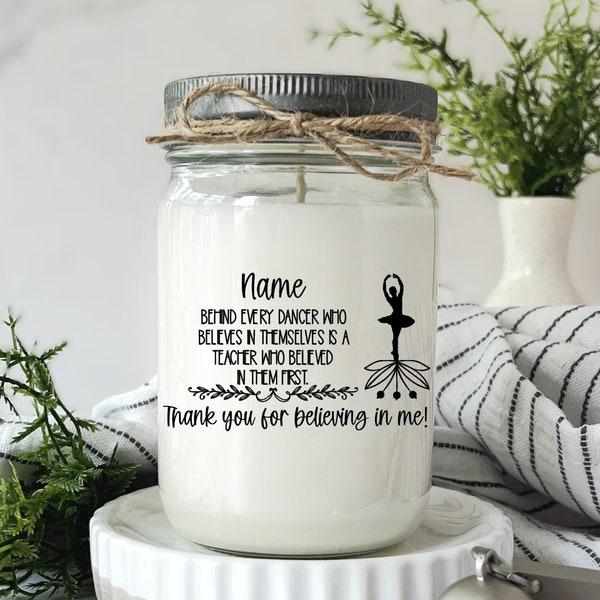 Dance Teacher Gift Candle Personalized Recital Gift for Dance Dancer Gift Ballet Teacher Dance Instructor