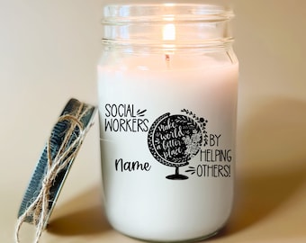 Social Worker Gift Candle Amazing Social Worker Appreciation Gift For LSW, LCSW Thank You