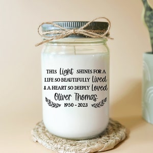 Sympathy Gift Memorial Candle Handmade Scented Condolence Gift Candle Bereavement Candle Grief Gift Mourning