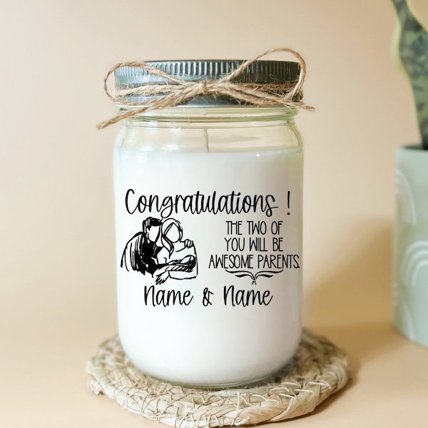 Expecting Parents Gift Personalized Candle Pregnancy Gift Expecting Mom Gifts New Parents To Be Congratulations