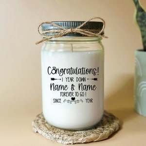 First Year Anniversary Gift Candle Soy Candle For Couple 1 Year Wedding Anniversary Gift Custom