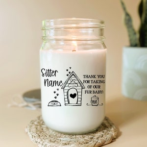 Pet Sitter Candle Gift Personalized Gift From Dog Best Dog Sitter Dog Walker Gift 12oz Personalized Dog Gift Candle Pet Lover