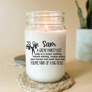 Hair Stylist Gift Candle Hairdresser Personalized Stylist Appreciation Cosmetologist School Graduation Gift Best Hair Dresser