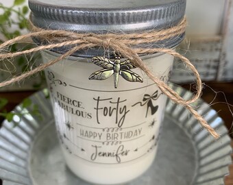 40th Birthday Candle Etsy