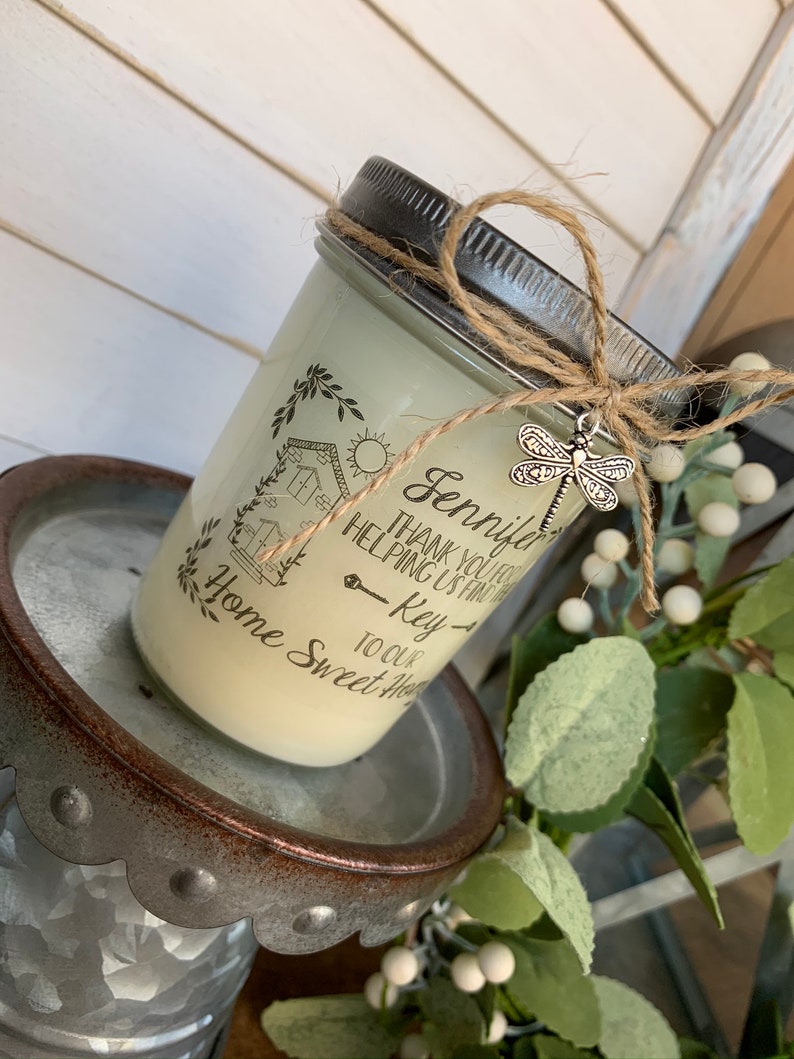 Realtor Gift Candle Real Estate Closing Gift Personalized Etsy