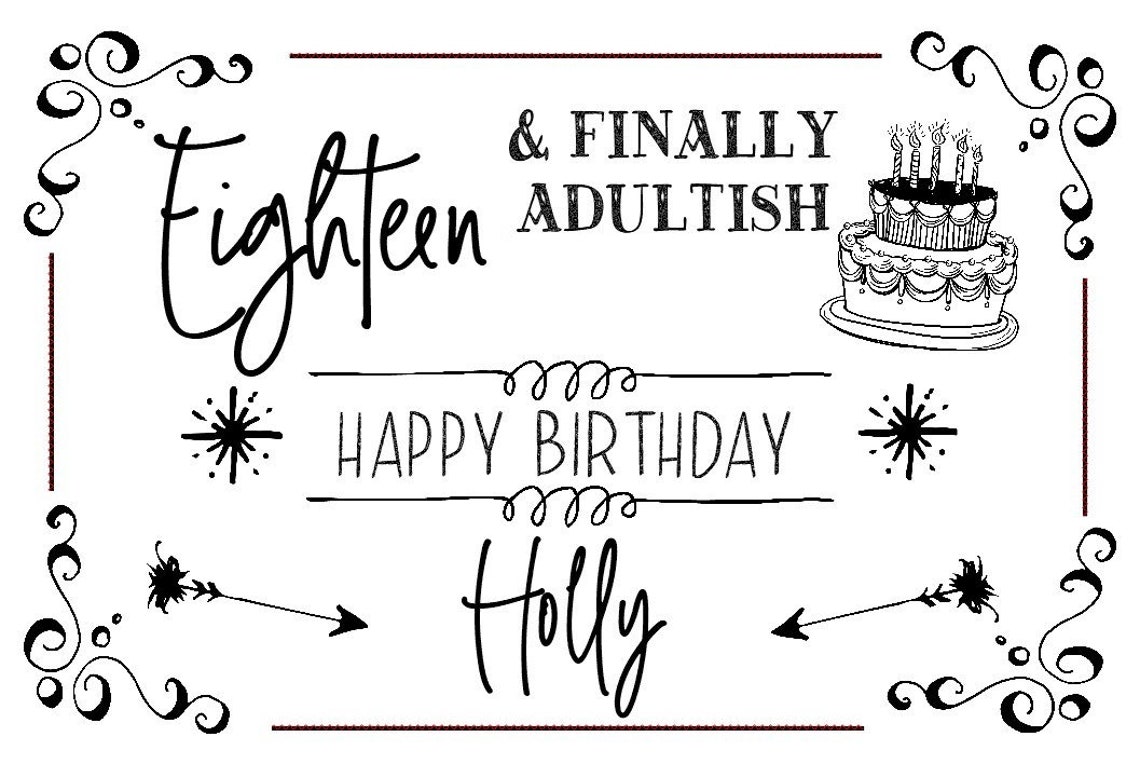 18th Birthday Gift For Girls Custom 18 Years Candle Etsy