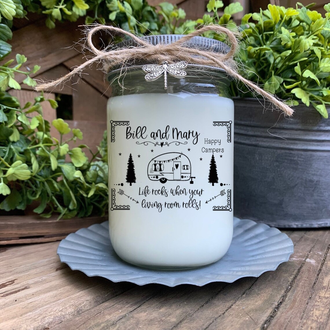 Personalized Happy Campers Gift Candle