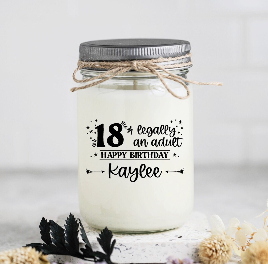 18th Birthday Custom Gift for Girls Custom 18 Years Candle Eighteenth
