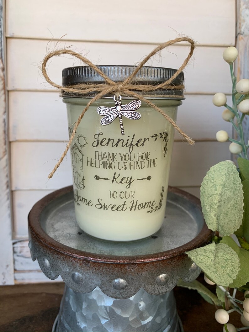 Realtor Gift Candle Real Estate Closing Gift Personalized Etsy