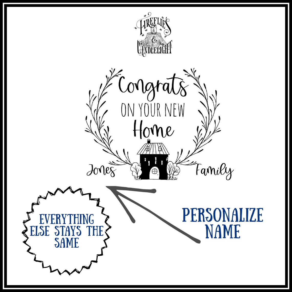 New HOME Congrats Candle House Warming Gift Personalized Etsy