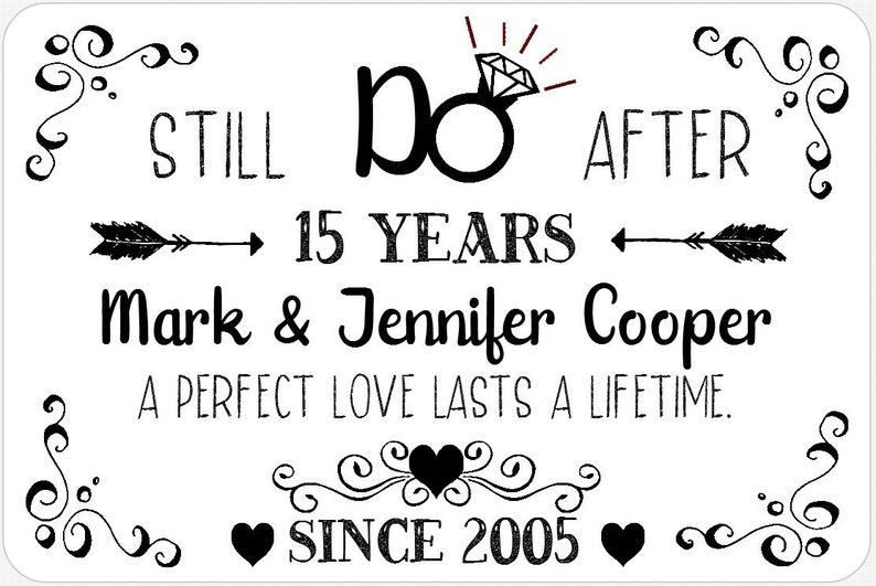 15 Year Anniversary Gift Custom Candle Personalized Etsy