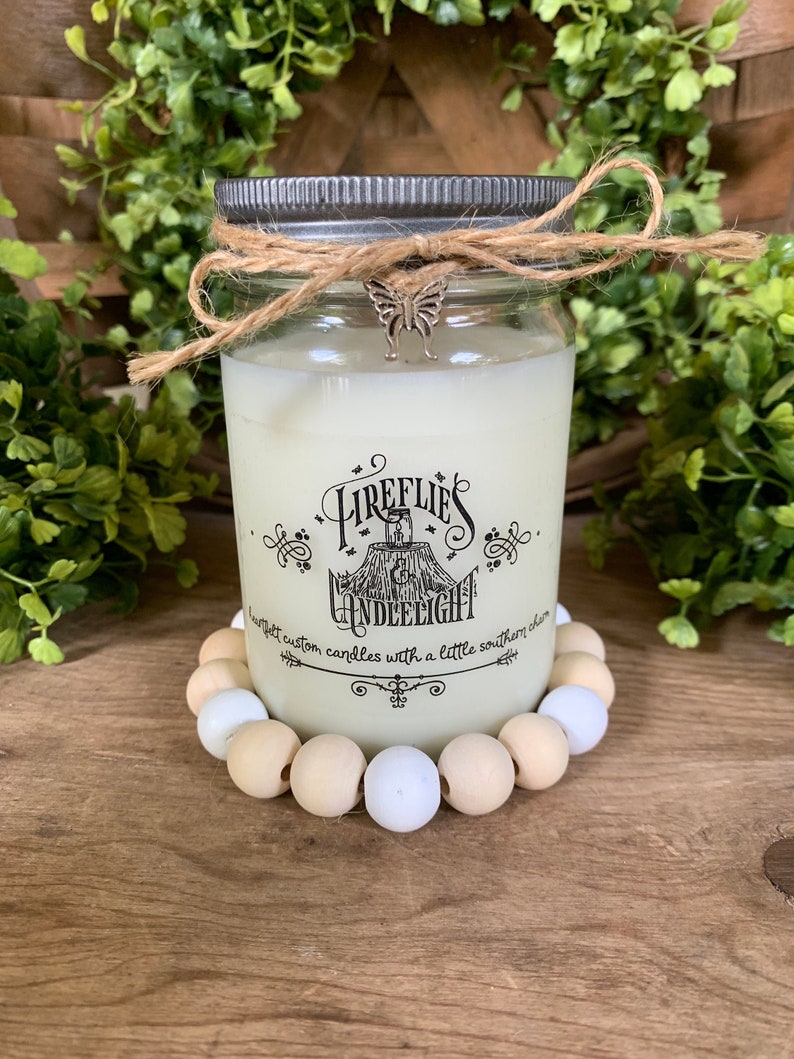 Wooden Bead Candle Ring Garland White Wood Bead Garland Etsy