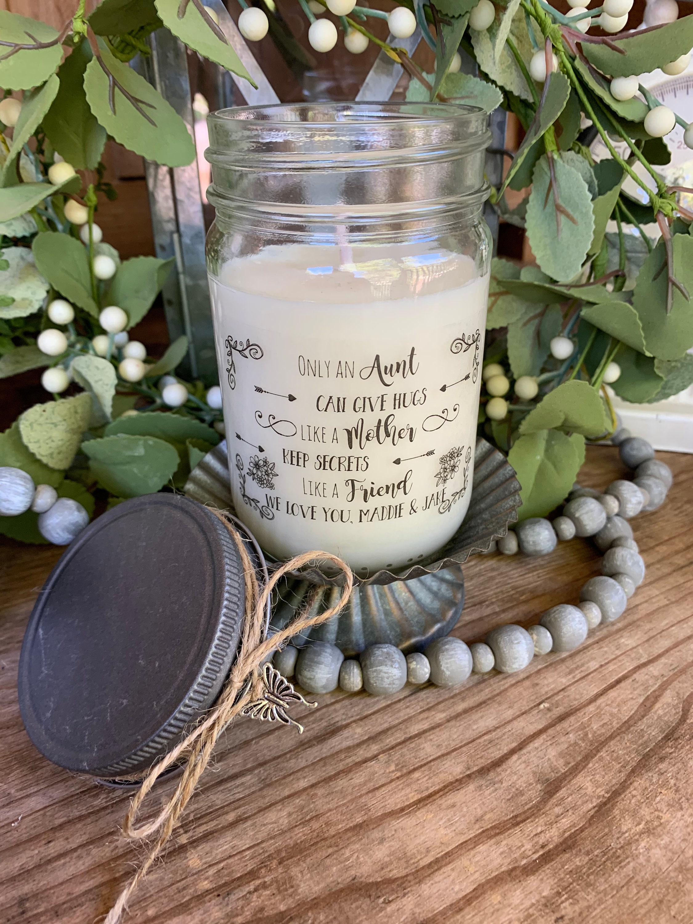 Aunt Gift Auntie Gift Candle Personalized Best Aunt Candle Etsy