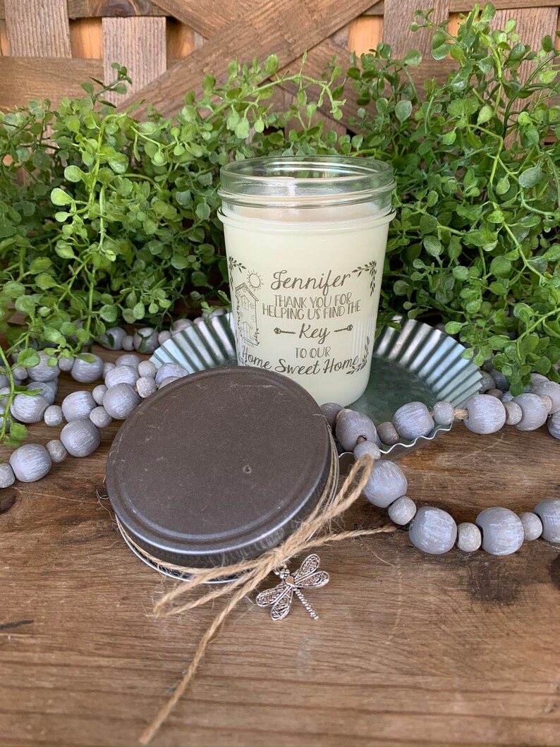 Realtor Gift Candle Real Estate Closing Gift Personalized Etsy