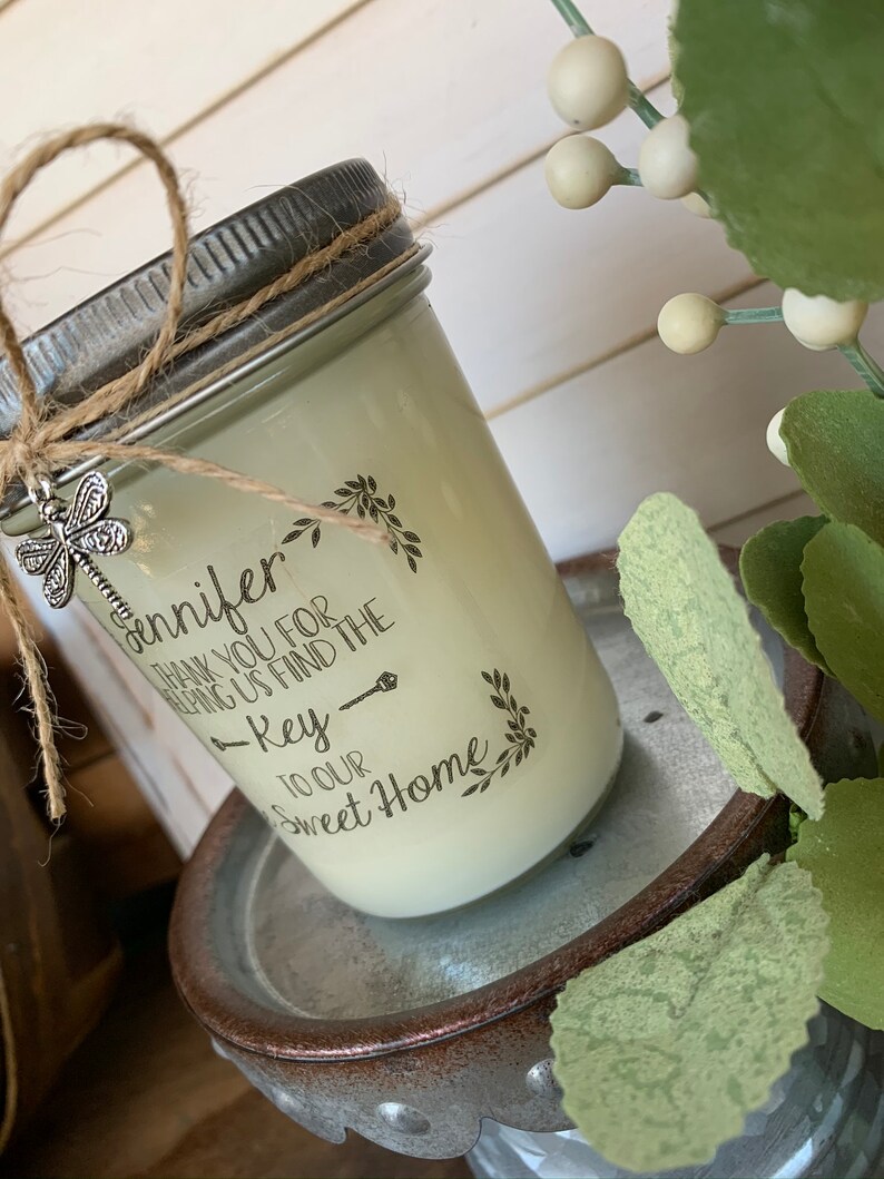 Realtor Gift Candle Real Estate Closing Gift Personalized Etsy