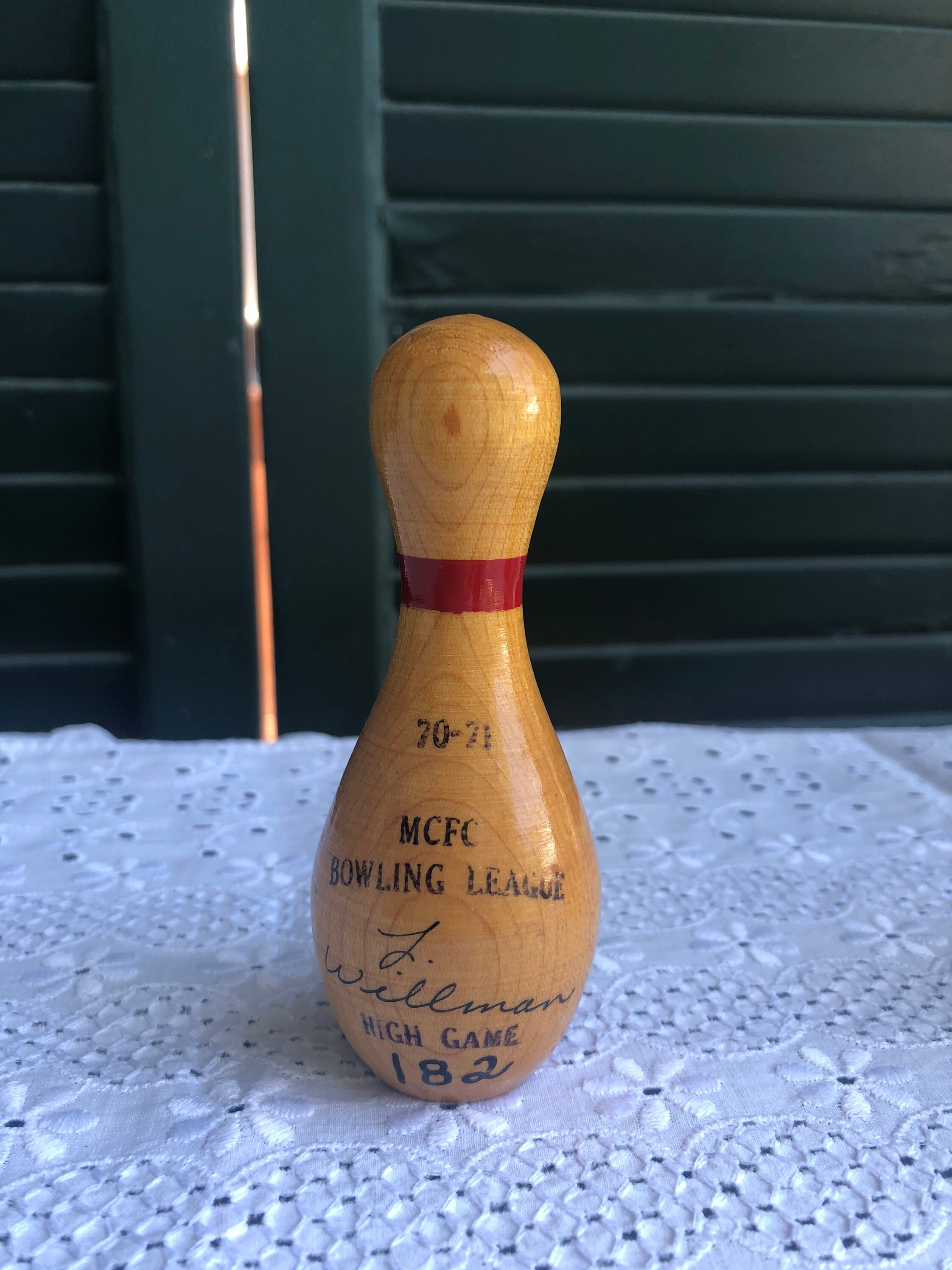 Set de 2 Mini Bowling Pins de madera / Vintage Bowling League Etsy