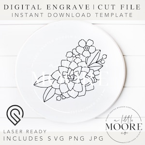 Sappige bessenbloemen | Digitaal snijbestand | SVG-png-pdf-bestand | Glowforge lasergereed | Figuurzaagsjabloon | Handgetekende bloemen