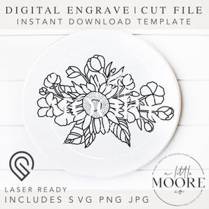 Spring Burst | Digitaal snijbestand | SVG-png-pdf-bestand | Glowforge lasergereed | Figuurzaagsjabloon | Handgetekend | Bloemenlaserbestand