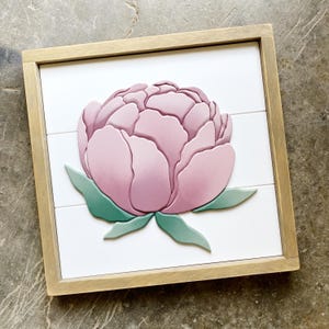 Flor de Peônia Simples | Iniciantes | Arquivo de Corte Digital | SVG PNG PDF | Pronto para Laser Glowforge | Modelo de Serra de Rolo | Flores Desenhadas à Mão | Peônia