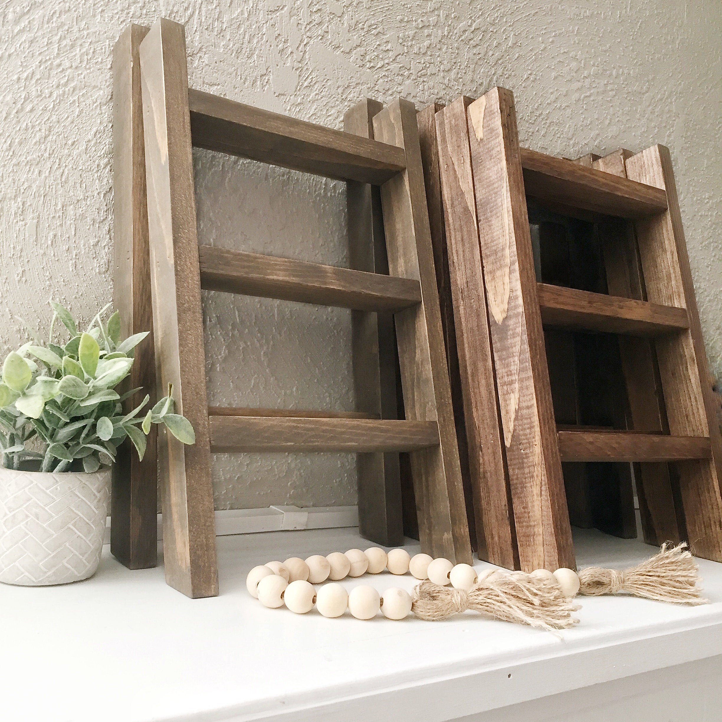 Tea Towel Ladder Farmhouse Kitchen Decor Counter Ladder Etsy