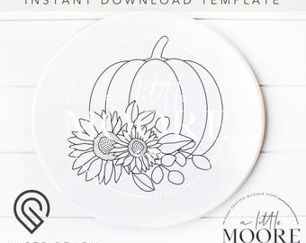 Pumpkin Floral Laser Cut File: SVG, PNG, PDF (Digital Download)