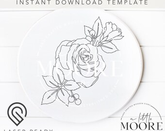 Roses & Berries Floral SVG: Laser Cut File (Digital Download)