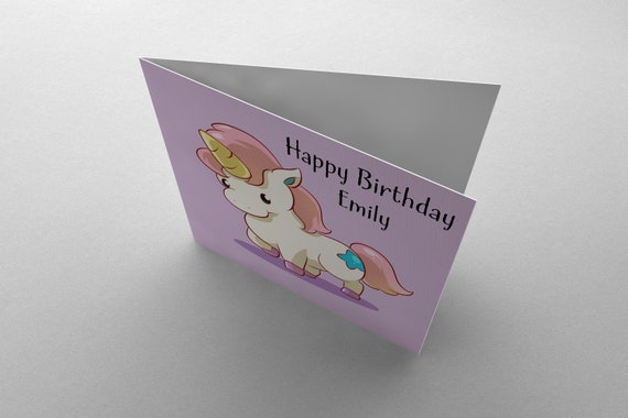 Disney /"Happy Birthday Emily/" Girl Ladies Women Purple Birthday Greeting Card