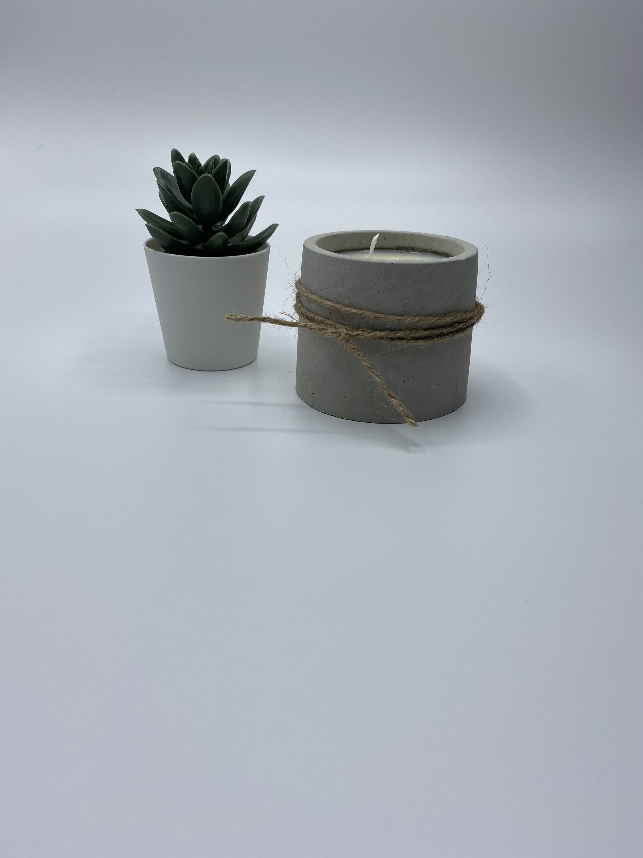 Circle Large Cement Candle/ Concrete Candle/Soy Etsy