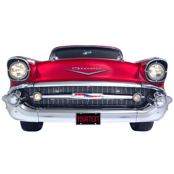 1957 Chevy Bel Air Personalized Front Bumper, 26 x 13-inch Chevrolet Metal Sign, Made in USA, Gift Idea, Garage Decor, Home Office Wall Art