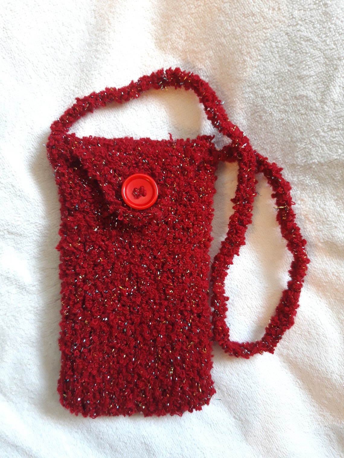 Knitted Mobile Phone Case Handmade Stratching Red Color Etsy UK
