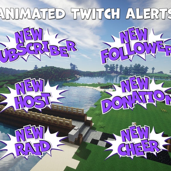 Animated Alerts for Twitch Streaming - Purple Twitch Alerts - WEBM