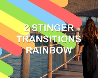 2 Twitch Stinger Transitions &#39;Rainbow&#39; | Diagonal Sliding Transition for your Youtube Channel