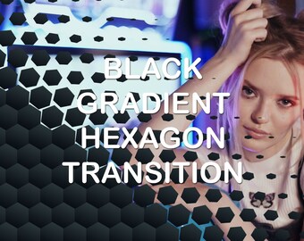Superposition d'hexagone dégradé noir de transition Twitch Stinger