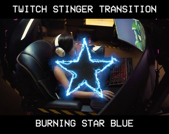 Burning Star Twitch Transition | Blue Stinger, OBS Stream Overlay (WEBM)