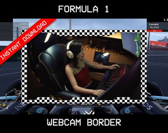 F1 Camera Overlay | Formula 1 Webcam border for Twitch LiveStream | Racing game | Race cam border