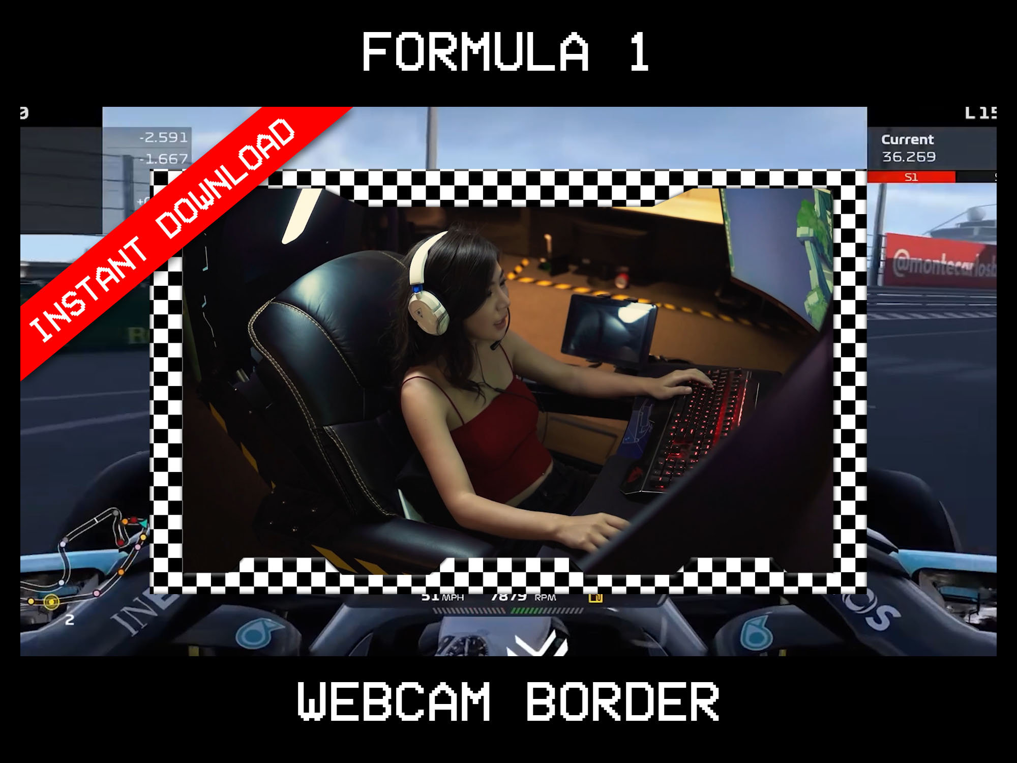 F1 Camera Overlay Formula 1 Webcam Border for Twitch