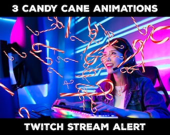 Twitch Animated Cheer Alerts Candy Cane