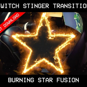 Burning Star Twitch Transition | Live Stream Gamer Stinger Transition OBS Epic Gaming Animation Overlay Streamer