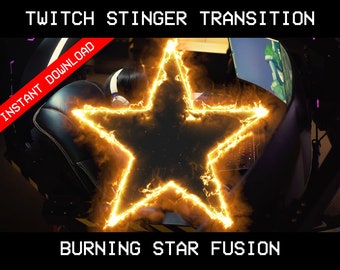 Burning Star Twitch Stinger Transition | Animated Stream Overlay (WEBM)