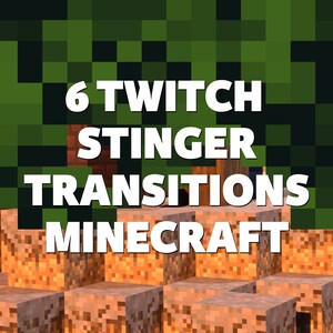 Twitch stinger Transition with Minecraft blocks look.
The perfect stream transition for Twitch streamers who love to play Minecraft.