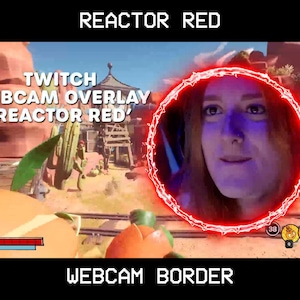 Superposición de cámara web Reactor rojo/Superposición de cámara web animada de Twitch/Borde de cámara web para OBS/Superposición de OBS