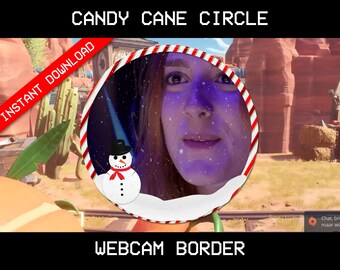 Candy Cane Animierte Webcam Bordüre | Weihnachtliches Twitch Overlay (Digitaler Download)