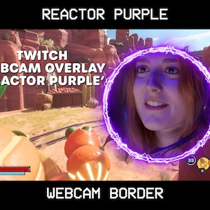 Superposición de cámara web Reactor Purple / Superposición de cámara web animada de Twitch / Borde de cámara web para OBS / Superposición de OBS