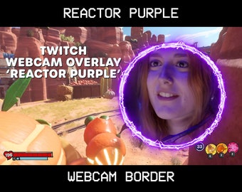 Webcam Overlay Reactor Purple | Twitch Animated Webcam Overlay | Webcam border for OBS | OBS Overlay