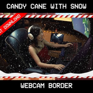 Twitch Animated Webcam Overlay | Candy Cane Camera border | Christmas Webcam border for OBS | OBS Overlay