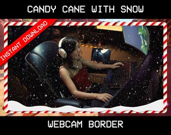 Twitch Animated Webcam Overlay | Candy Cane Camera border | Christmas Webcam border for OBS | OBS Overlay