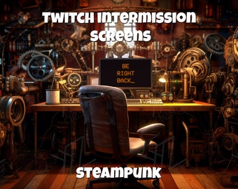 La transmisión comenzará pronto / Steampunk / Superposición de Twitch / Pantalla Comenzará pronto