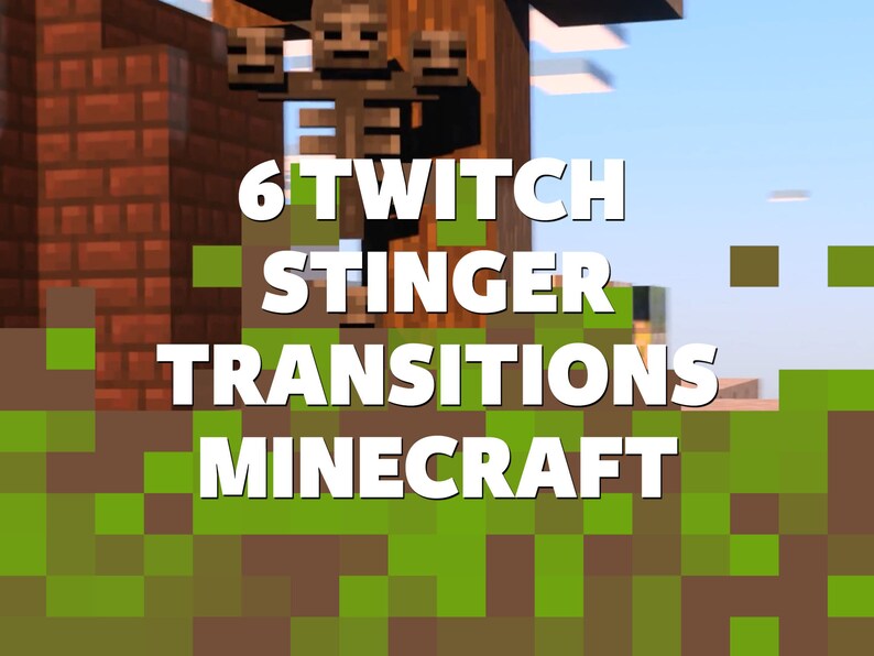 Twitch stinger Transition with Minecraft blocks look.
The perfect stream transition for Twitch streamers who love to play Minecraft.