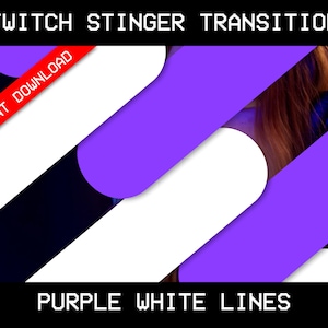 Stinger transition Purple White lines | Twitch Transition | OBS Transition | Twitch cute transition